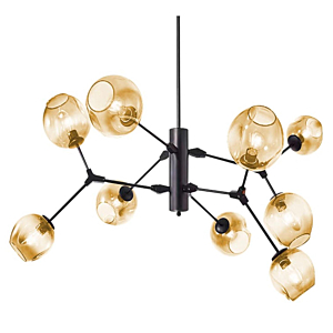 Đèn Decor thân màu Đen chao Vàng 9 bóng TTK16N9-Den-ChaoVang