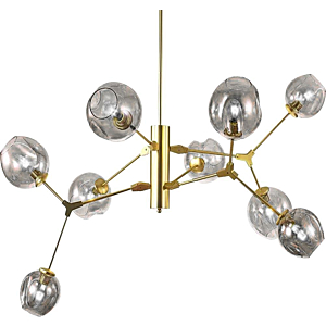 Đèn Decor thân màu Vàng chao Khói 9 bóng TTK16N9-Vang-ChaoKhoi