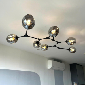 Đèn Decor thân màu Đen chao Khói 7 bóng TTK23N7-Den-ChaoKhoi