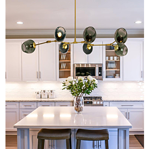 Đèn Decor thân màu Vàng chao Khói 7 bóng TTK23N7-Vang-ChaoKhoi