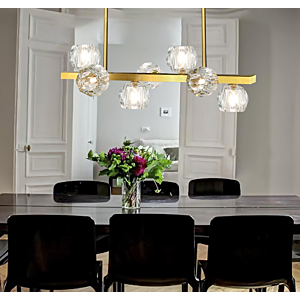 Đèn pha lê cao cấp thân màu vàng đồng 7 bóng TTK64N7