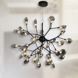 Đèn Hera Decor thân màu Đen 36 bóng chao màu trắng Đục TTKHERA-36-Den-ChaoDuc