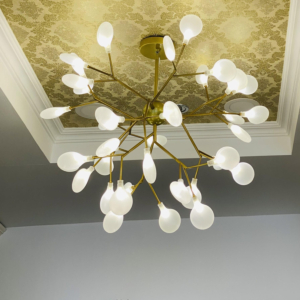 Đèn Hera Decor thân màu Vàng 36 bóng chao màu trắng Đục TTKHERA-36-Vang-ChaoDuc