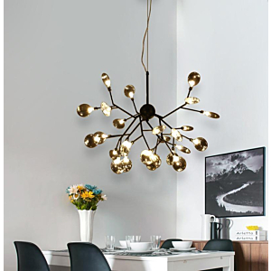 Đèn Hera Decor thân màu Đen 27 bóng chao màu Khói TTKHERA-27-Den-ChaoKhoi