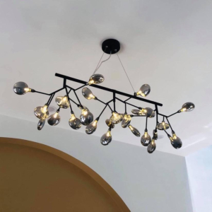 Đèn Hera Decor thân màu Đen 27 bóng chao màu Khói TTKHERA-Den-Ngang-27-ChaoKhoi