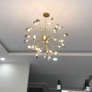 Đèn Hera Decor thân màu Vàng 36 bóng chao màu Khói TTKHERA-36-Vang-ChaoKhoi