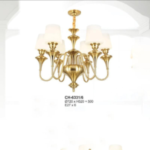 Đèn chùm hợp kim màu đồng 6 tay CH-6331/6