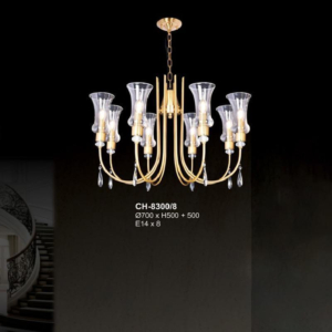 Đèn chùm hợp kim chao hoa loa kèn CH-8300/8