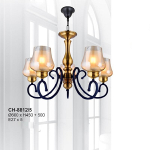 Đèn chùm hợp kim chao trà 5 tay CH-8812/5
