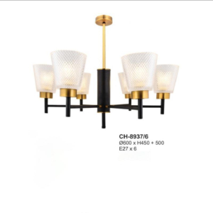 Đèn chùm hợp kim chao thủy tinh CH-8970/5