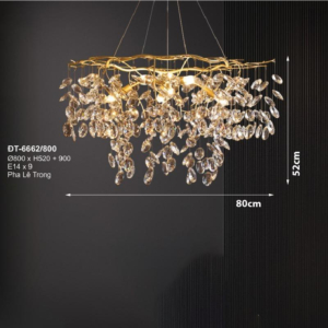 Đèn thả lá pha lê TPL-6662/800