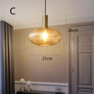 Đèn màu hổ phách thả bàn DT-RH001/C