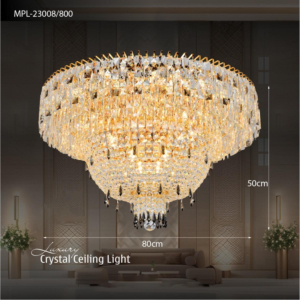 Đèn mâm pha lê vàng MPL-23008/800
