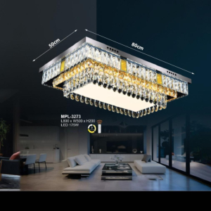 Đèn mâm chữ nhật pha lê 3 tầng MPL3273