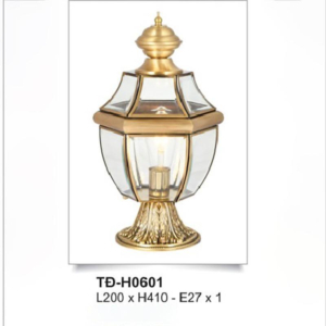 Đèn trụ cột đồng nguyên chất chao kính TD-H0601