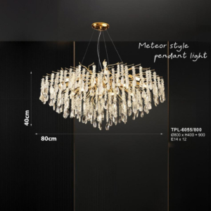 Đèn thả pha lê cành lá nhánh vàng TPL-6055/800