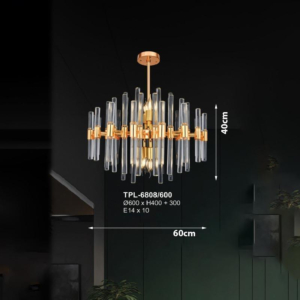 Đèn thả thanh pha lê trụ tròn TPL-6808/600