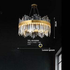 Đèn thả pha lê vòng nguyệt quế TPL-6816/800