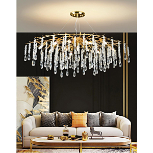 Đèn thả pha lê cành lá nhánh vàng TPL-6055/L1200