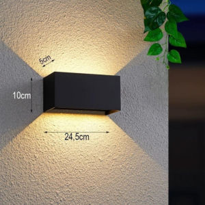 Đèn vách led chữ nhật màu đen điều chỉnh góc chiếu VL-1110/BK