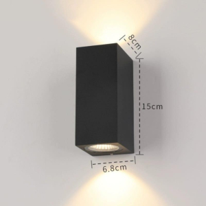 Đèn gắn tường trụ vuông đen VL-8003/2-BK