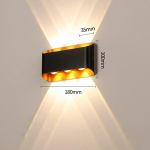 Đèn 6 tia sáng gắn tường màu đen VL-8118/6BK