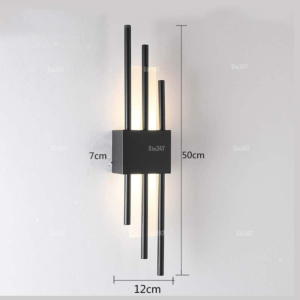 Đèn vách led pha lê thanh tròn màu đen VPL-3292/BK