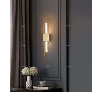 Đèn vách led pha lê thanh tròn màu vàng VPL-646/GD