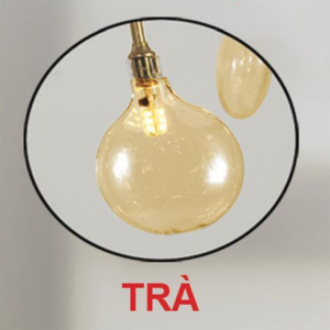 Đèn Hera Decor thân màu Đen 27 bóng chao màu Trà TTKHERA-27-Den-ChaoTra