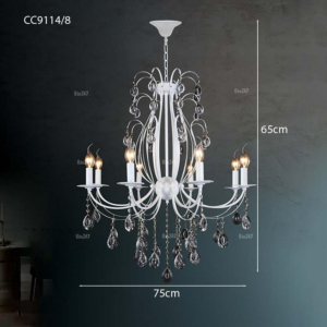 Đèn chùm sắt nghệ thuật kết hợp pha lê CC9114/8