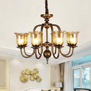 Đèn cổ điển 8 tay chóa màu trà CC9121/8