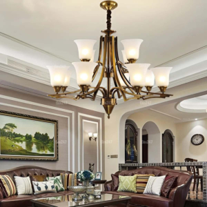 Đèn chùm Châu Âu 12 tay màu đồng nâu CC9123/12