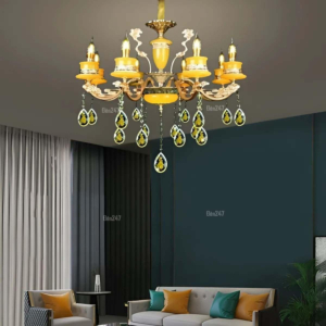 Đèn chùm đá vàng 8 tay CN6118/8