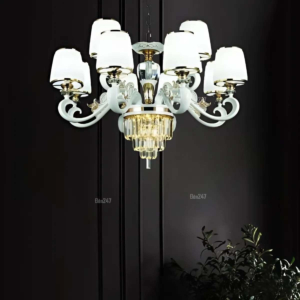 Đèn chùm 12 tay kết hợp pha lê thẻ CN8120/12