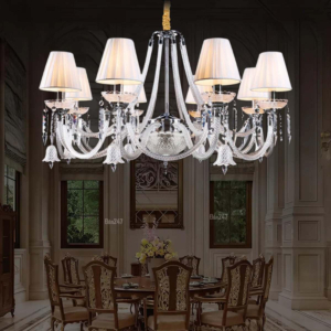 Đèn chùm chóa vải 8 tay pha lê CN8144/8