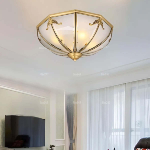 Đèn mâm ốp trần đồng phòng khách nhỏ OD6015