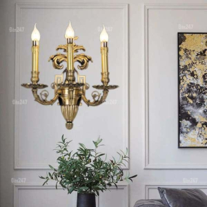 Đèn tường đồng cổ 3 tay nến VD1278/3