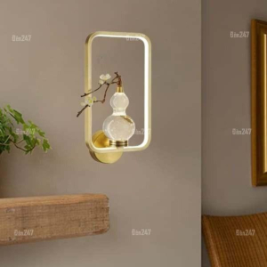 Đèn tường đồng chữ nhật có hồ lô VD6210