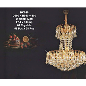 Đèn thả pha lê thân hợp kim NC016