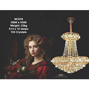 Đèn thả pha lê thân hợp kim NC018