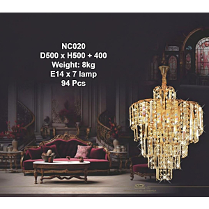 Đèn thả pha lê thân hợp kim NC020