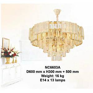 Đèn thả pha lê K9 thân hợp kim NC6603A