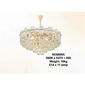 Đèn thả pha lê K9 thân hợp kim NC6605A