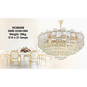 Đèn thả pha lê K9 thân hợp kim NC6605B