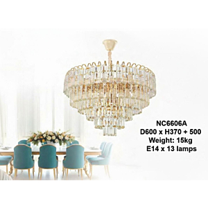 Đèn thả pha lê K9 thân hợp kim NC6606A