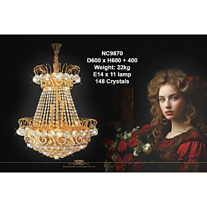 Đèn thả pha lê thân hợp kim NC9870