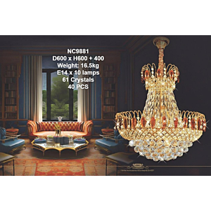 Đèn thả pha lê thân hợp kim NC9881