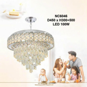 Đèn thả pha lê K9 thân hợp kim NC6046