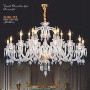 Đèn chùm nến pha lê NC2206/16+8