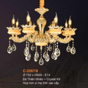 Đèn chùm đá thiên nhiên pha lê K9 C-2067/8